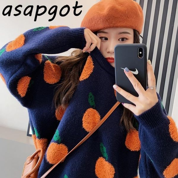 

women's sweaters chic autumn thick outwear knitted sweet loose pullovers women floral appliques patchwork retro elegant fashion, White;black