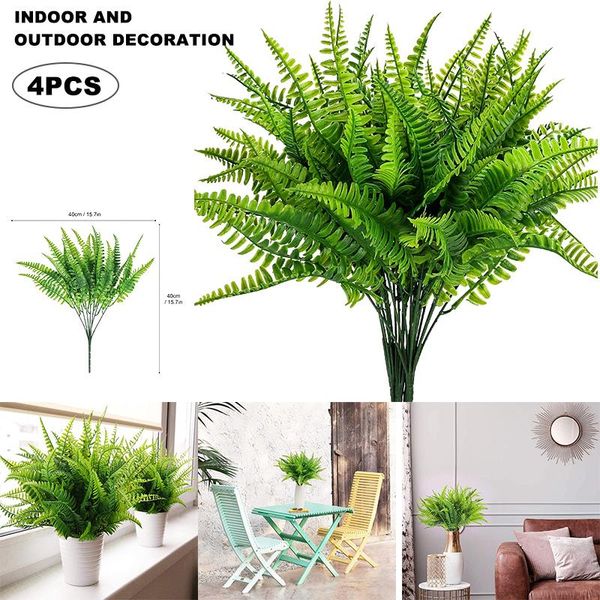 

decorative flowers & wreaths artificial shrubs 4pcs boston fern plants plastic greenery for house outdoor garden office decor 2021ing
