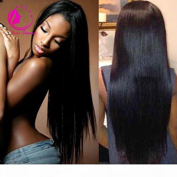

silky straight brazilian virgin human full lace wigs with baby hair wavy lace front wig for black woman full lace wig, Black;brown