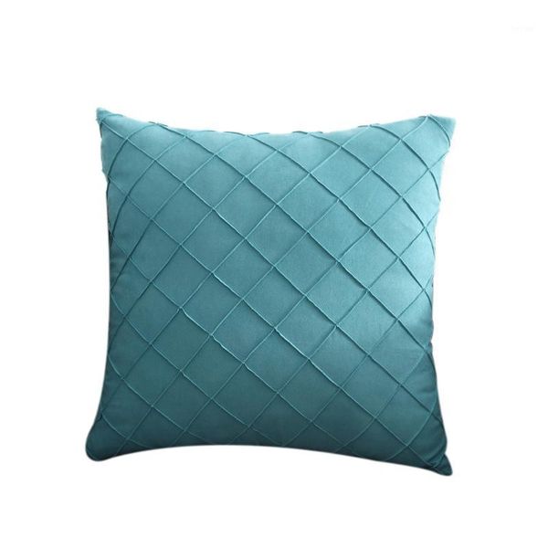 

pillow modern minimalist nordic pillowcase soft leather plaid cushion cover simple style household items (20 colors)1