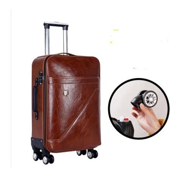 

pu rolling luggage suitcase cabin business travel trolley bags for men luggage suitcase bag wheels spinner suitcase wheeled bags lj201114