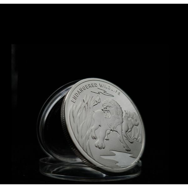 

rh посеребренные африканские конго под угрозой исчезновения лев-лев монеты challenge crosse collects для деловых подарков f sqcvto bnenet