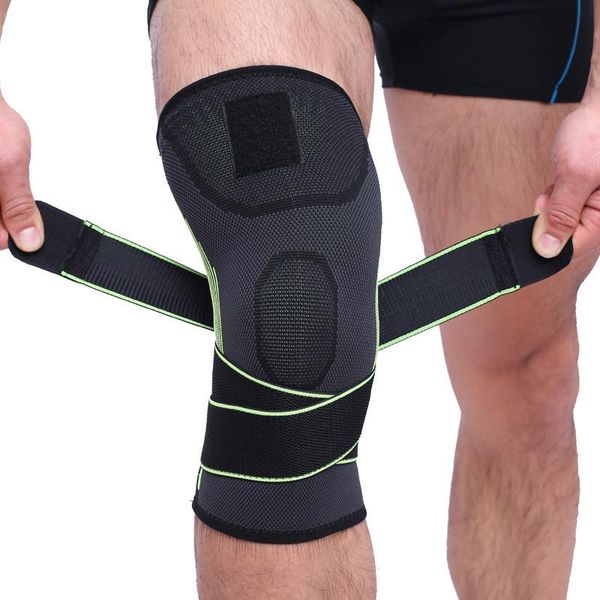 

1 pc fitness running cycling bandage knee support braces elastic leg protective pad knee protector braces compression sleeve, Black;gray