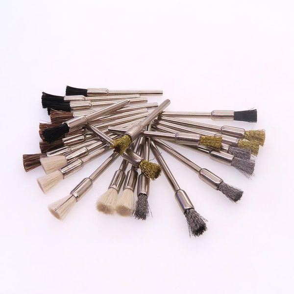 

50pcs mini wire brushes set steel brush horse polishing pen brush 1/8\" (m) shank for accessories rota bbymzb