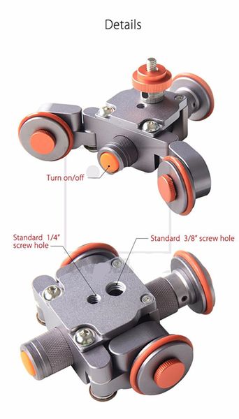 Freeshipping L3 Intelligentes elektrisches Video Dolly 3-Rad-Riemenscheibe Autoschiene Rolling Track Slider Skater für DSLR Camcorder Smartphone