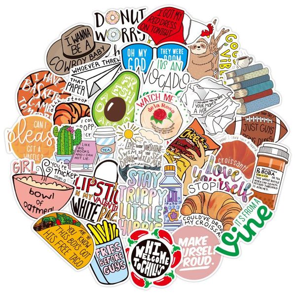 

102 pcs fresh lovely style graffiti stickers travel luggage guitar fridge lapwaterproof stickers decals for kid toys gift wmtjfr