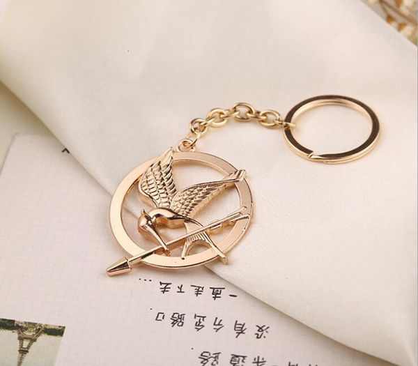 

large europe and the united states fashionale hunger game ridicule bird badge keychain factory outlet, Silver
