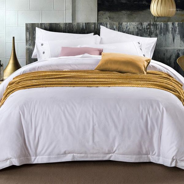 

luxury l style 100% cotton 4pcs quilt cover flat sheet pillowcase king  4pcs bedding sets white1