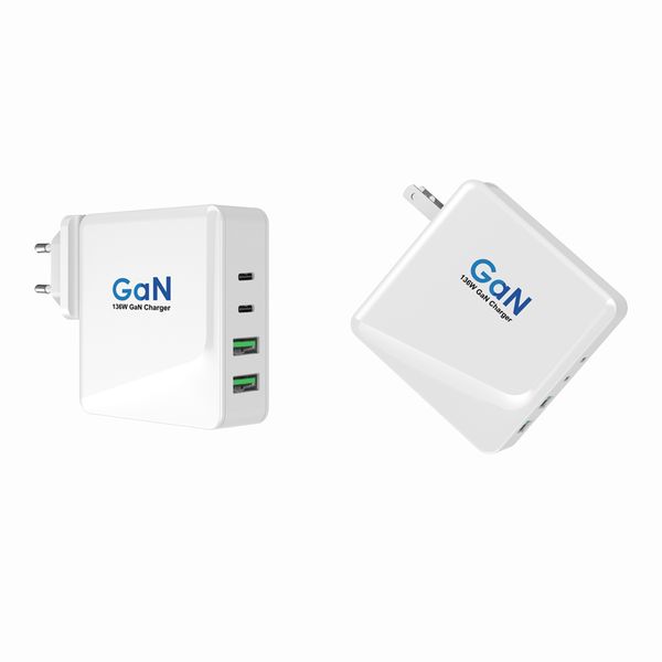 

двойной qc 3.0 и dual usb-c pd 136w super быстро зарядное зарядное зарядное зарядное устройство для macbook android сотовый телефон