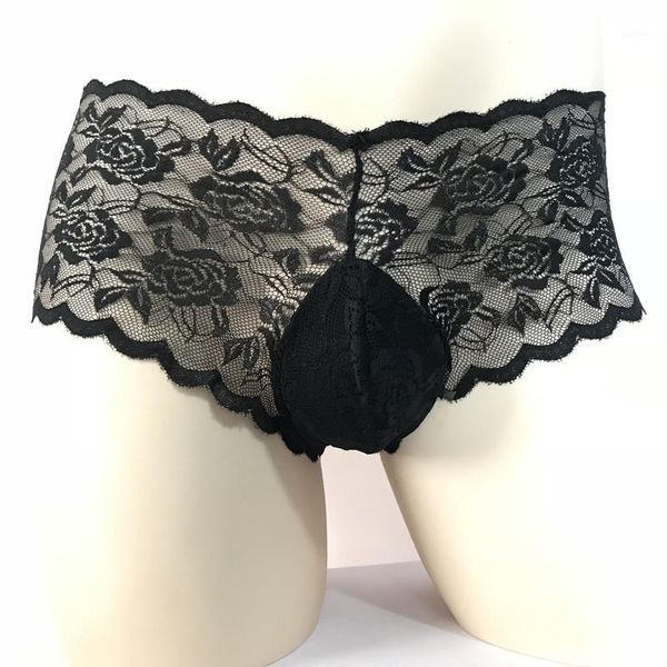 

xxxl plus size gays lace panties men erotic briefs male flirt underwear lingerie exotic costume game apparel1, Black;brown