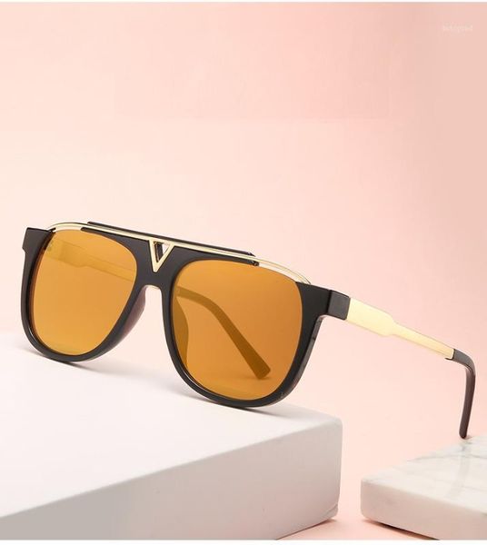 

sunglasses flat letter square retro men oversized original sun glasses for women brand trendy sunglass oculos zonnebril1, White;black