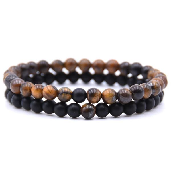 

mkendn 2pcs/set couples distance bracelet classic 6mm natural stone white and black yin yang beaded bracelets for men women sqcgtf
