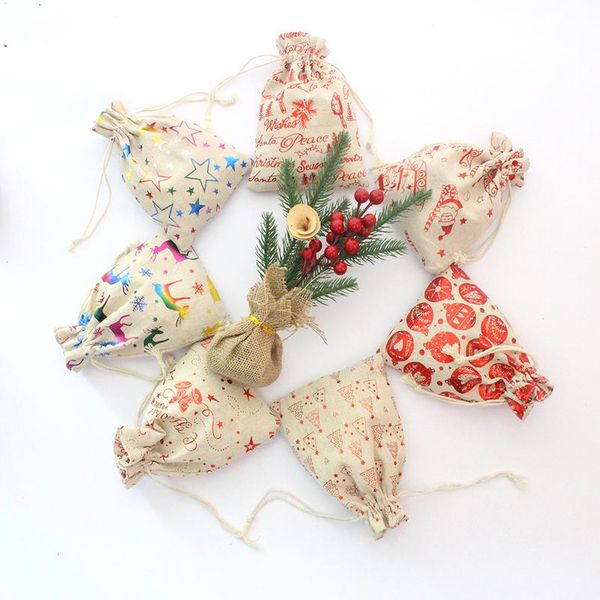 

packing pouches mini organizer for christmas candy cosmetic sachet 10pcs/lot santa gift drawstring bag can pr bbywrv