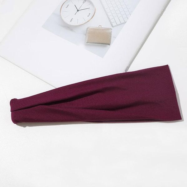

casual wide stretch sweatband turban women sport headband hairband solid color elastic head wrap bandana yoga hair accessories q bbyxup