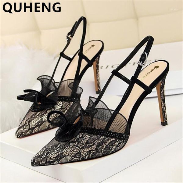 

new lace shoes woman high heels pumps sandals fashion summer ladies increased stiletto super peep toe shoes 2020 fashion1, Black