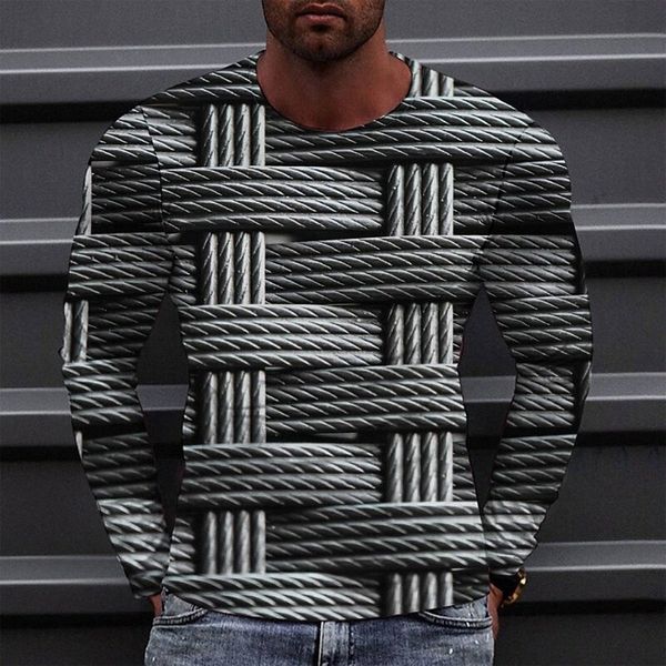

men's tee t shirt 3d print graphic round neck casual daily print long sleeve fashion designer comfortable big and tall gray 08gm#, White;black