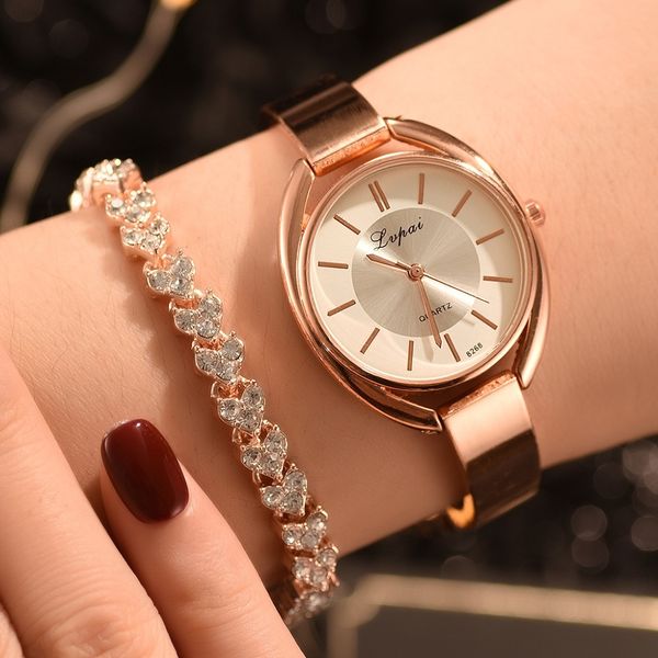 

lvpai brand luxury women bracelet watches fashion women dress wristwatch ladies quartz sport rose gold watch dropshiping, Slivery;brown