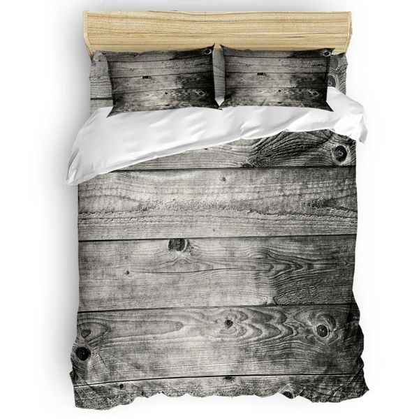 

bedding sets vintage grey wooden board thanksgiving day polyester fabric california king the lovers' beautiful bed bedroom silver