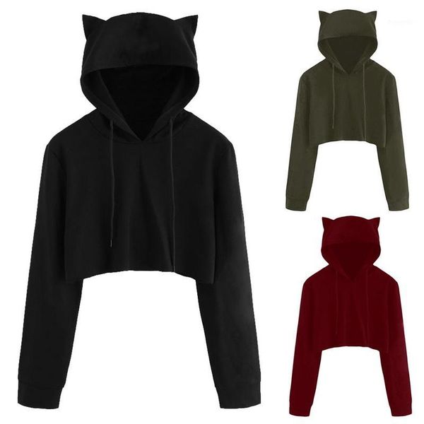 

2020 new autumn hoodies running sweatshirt women black long sleeve crop drawstring short tank sport t-shirt1, Black;blue