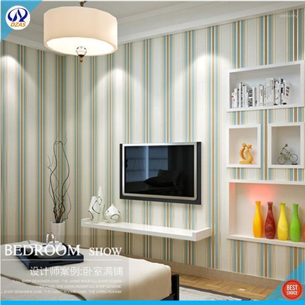 

wallpapers simple modern green striped bedroom living room tv background wall paper vertical strips study dormitory dzas-cj wallpaper1