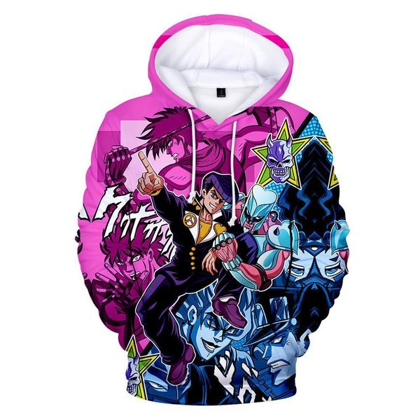 

3d print hoodies men/women comic jojo hip hop sweatshirt harajuku hooded boy's/girl's jojo sweatshirts pullovers, Black