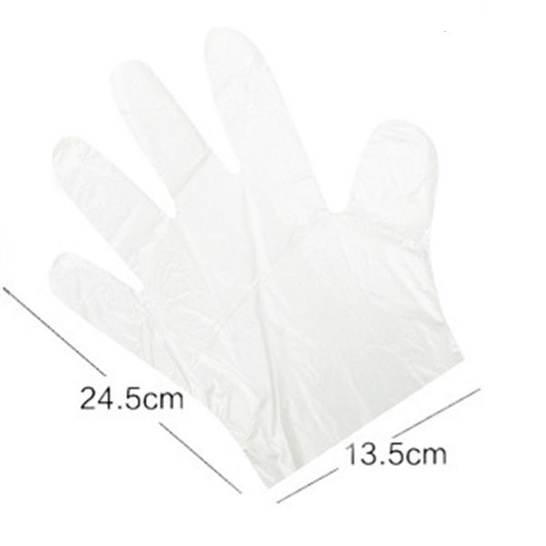 

grade 100pcs/bag pe polyethylene food transparent plastic catering beauty thickened disposable gloves on sale