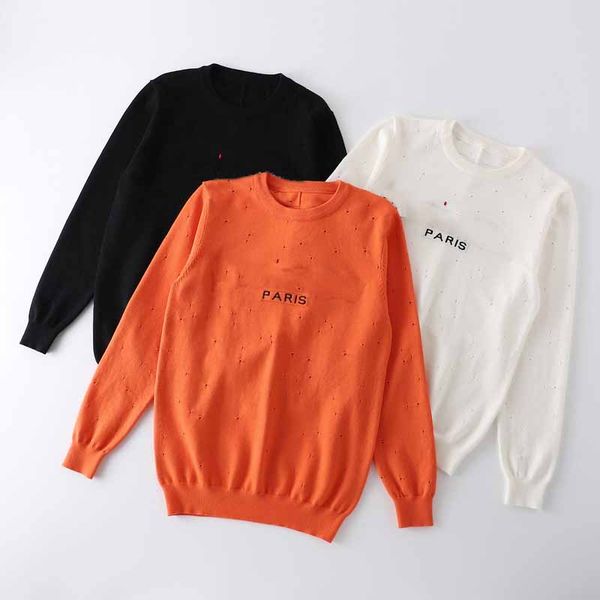 

20aw fashion letters mens women sweaters with back patchwork men hoodies hollow out pullover sweatshirt men women winter clothes size -3xl, White;black