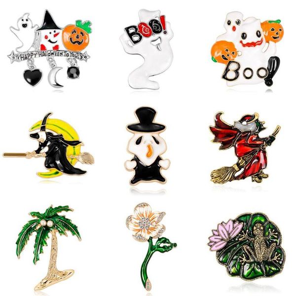 

pins, brooches european and american halloween brooch fashion pumpkin ghost backpack clothes lapel pin fun badge jewelry gift, Gray