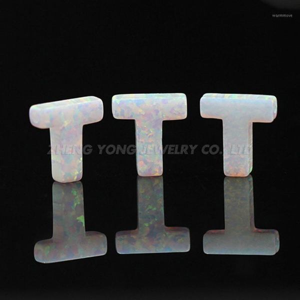 

(1 piece/lot) selling op17 white color letter t opal stone for necklace1