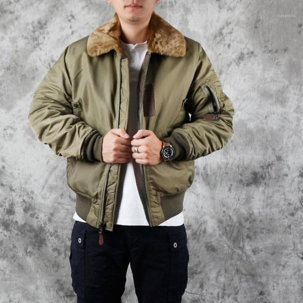 

shipping,plus size man b16 flight jacket,classic casual winter warm wool collar coat.thicker cotton jackets.quality sales1, Black