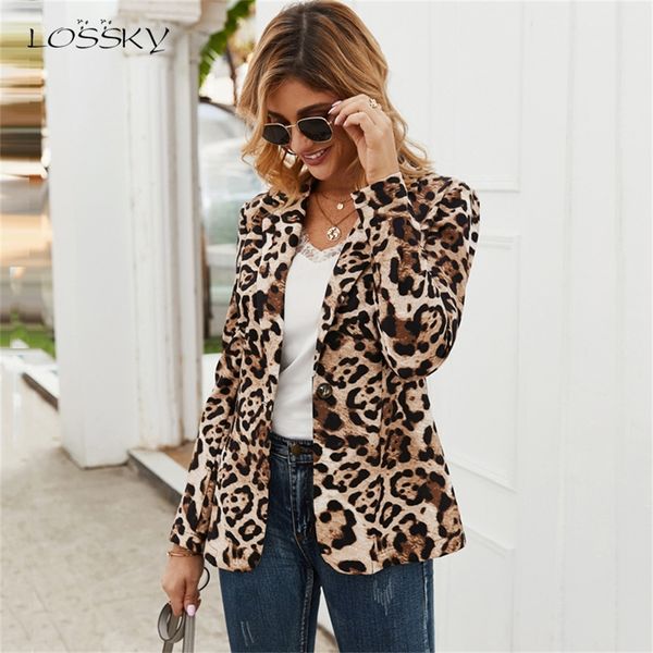 

lossky women jacket ol leopard printed fashion spring autumn thin coats outerwear 2020 clothes jacket woman lj200813, Black;brown