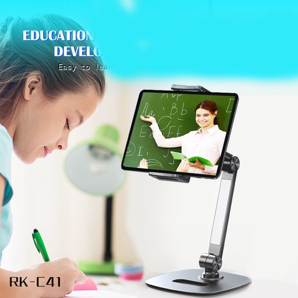 

rkse rk-c41 bending of two segments deskholder,stable aluminium alloy phone and tablet stand holder