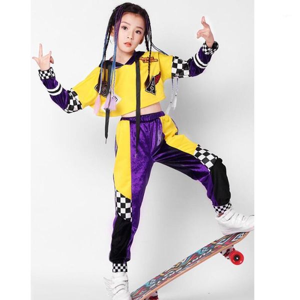 

kids hip hop clothing clothes jazz dance costume set girl casual t shirt leggings pants ballroom dancing street wear outfits1, Black;red