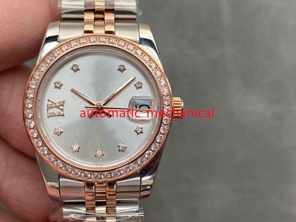 

2022 lady watch 31mm 278274 diamond bezel stainless steel automatic mechanical waterproof sapphire ladies bracelet watch ar193, Slivery;brown