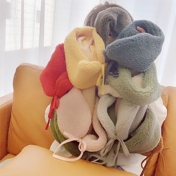 

autumn and winter new scarf female knot false hair collar collar collar multifunctional dual purpose earmuff for baby boys and girls klwe, Blue;gray