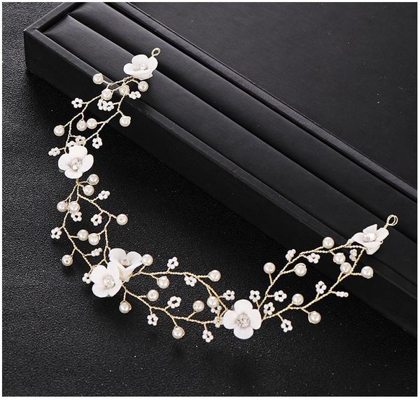 

модный цветок tiara pearl gold headband свадебные волосы аксессуары для волос prop handmade headdress невеста аксессуары для волос свадьба т, Slivery;golden