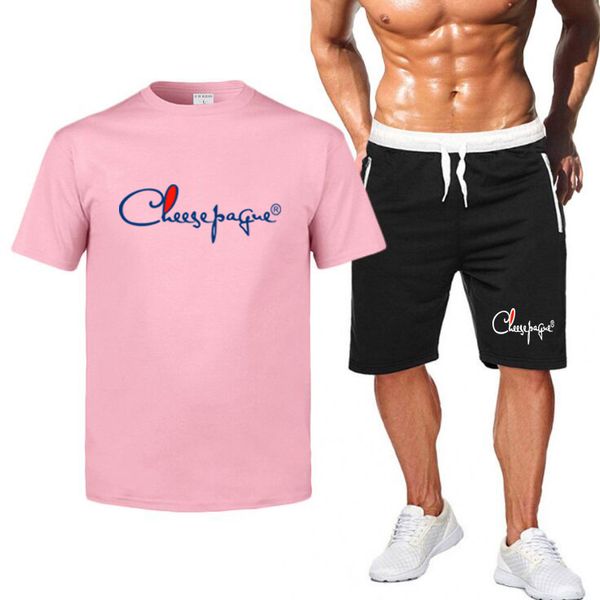 

summer men casual tracksuit fashion short sleeve t shirt male brand joggers mens clothing set two pieces tee shirts shorts mens s-2xl, Gray