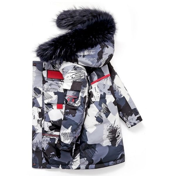 

olekid 2020 russian winter down jacket for boy thick waterproof boy camouflage coat 5-16 years kids teenage boys parka outerwear lj201203, Blue;gray