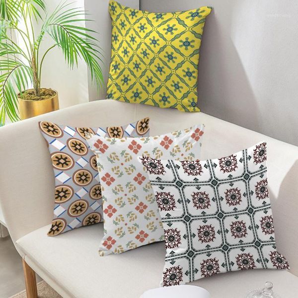 

fuwatacchi geometric cushion cover flower grid art decorative pillow covers for home decor sofa car seat throw pillowcases 20201