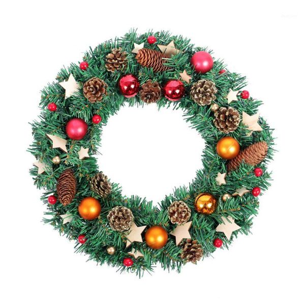 

handmade christmas wreath 35cm christmas wreath door wall ornament garland decoration fake fruit pine decor for home1