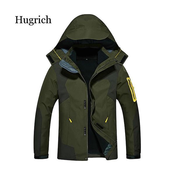

autumn and winter men's and women's outdoor stormsuit with detachable plush liner, Tan;black