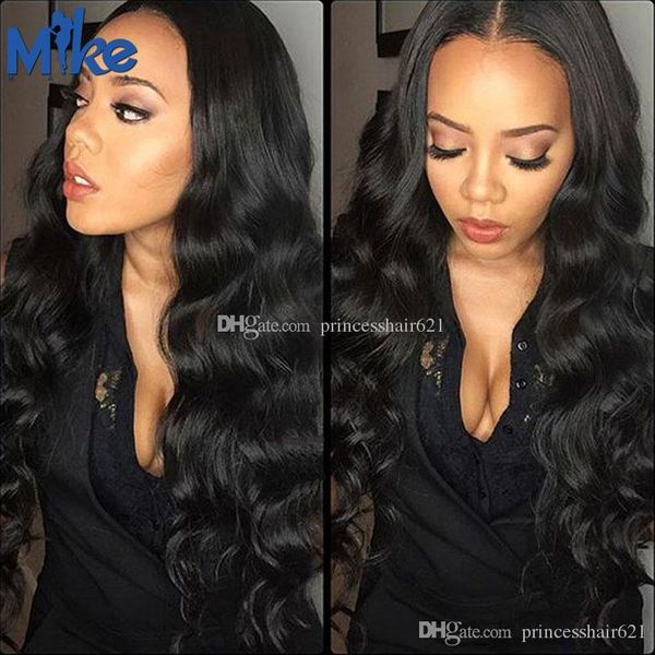

mikehair peruvian hair wholesale selling body wave style 100% human hair bundles 6 pieces indian malaysian brazilian hair extensions, Black