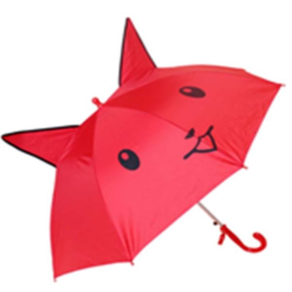 Vento à prova de vento dobrável 3d orelha modelar crianças guarda-chuvas protetor de chuva c-gancho mãos adorável desenho design guarda-chuva