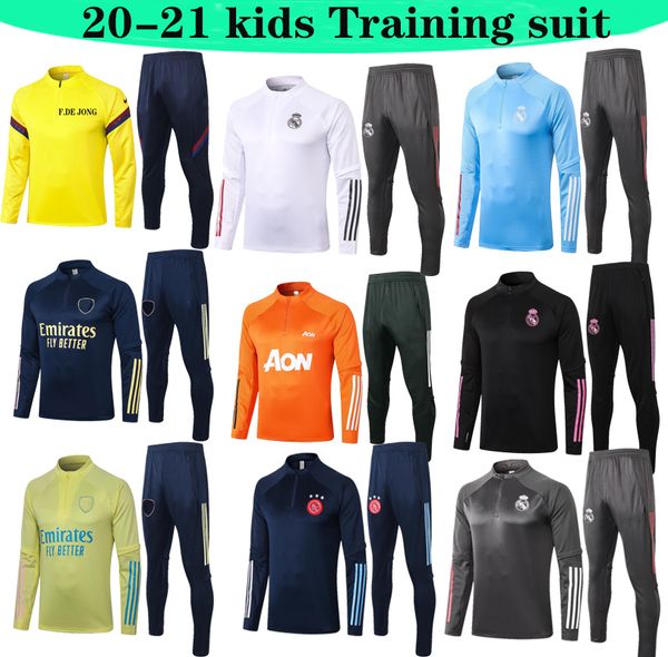 

2021 top реал аякса дети hazard tracksuit трикотажные куртки футбол обучение sergiio ramos бензема футбол rashford fernandes куртка, Black