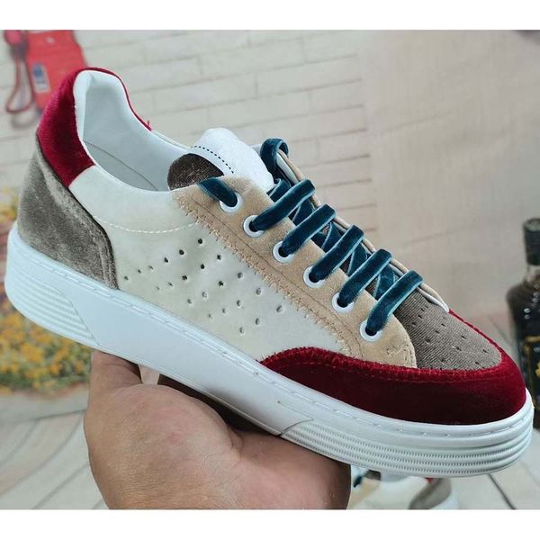 

fashion real leather handmade multicolor gradient technical sneakers women famous shoes trainers 62, Black