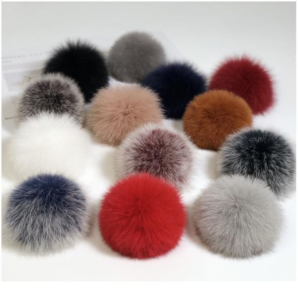 

5pcs/ lot diy raccoon fur pompoms fur balls for knitted hat cap beanies and keychain and scarves real jlleuy