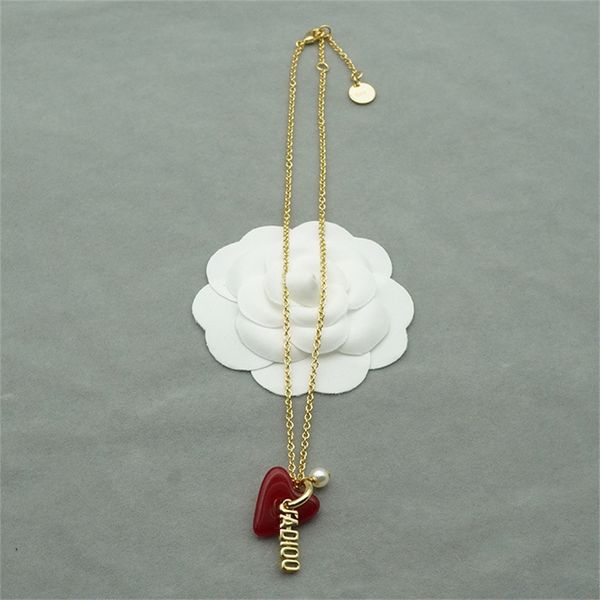 

new red love necklace, female red love pearl earring set jewelry, Silver