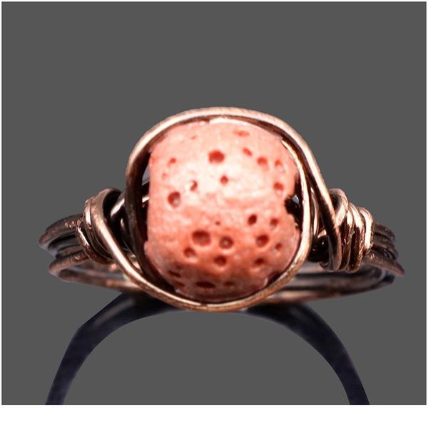 

boho natural stone ring rose gold color wire wrapped rings for women opal ring reiki healing fashion jewelry 1 qylnhw, Black