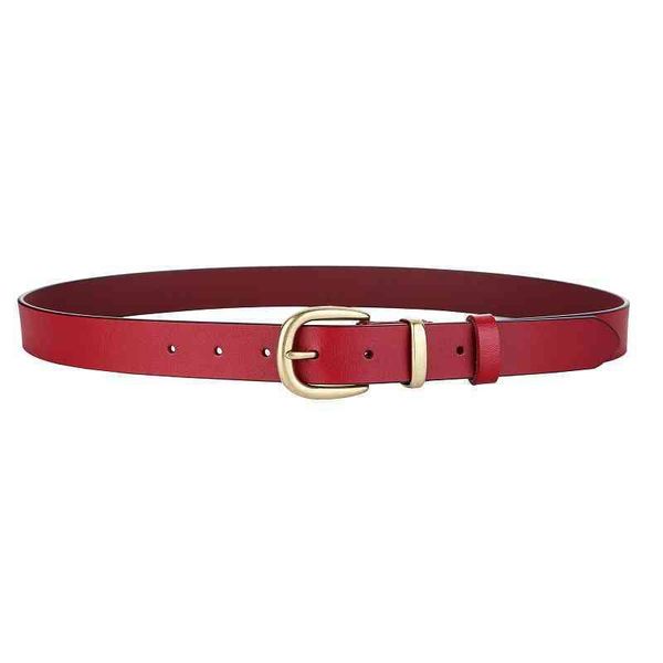 

waistbands belts 2022 copper buckle women's belt simple leather fashion with denim decoration pure cow women, Black;brown