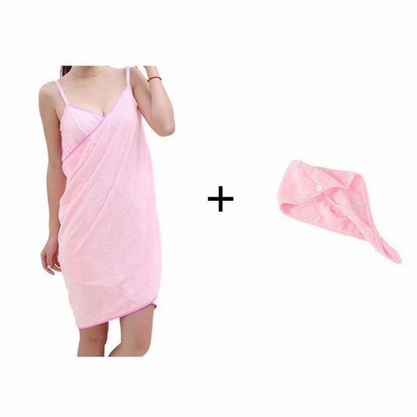 

towel 2pcs/set home textile women soild bath +microfiber cotton hair dry quick drying lady